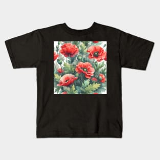 Red Poppy Flower Kids T-Shirt